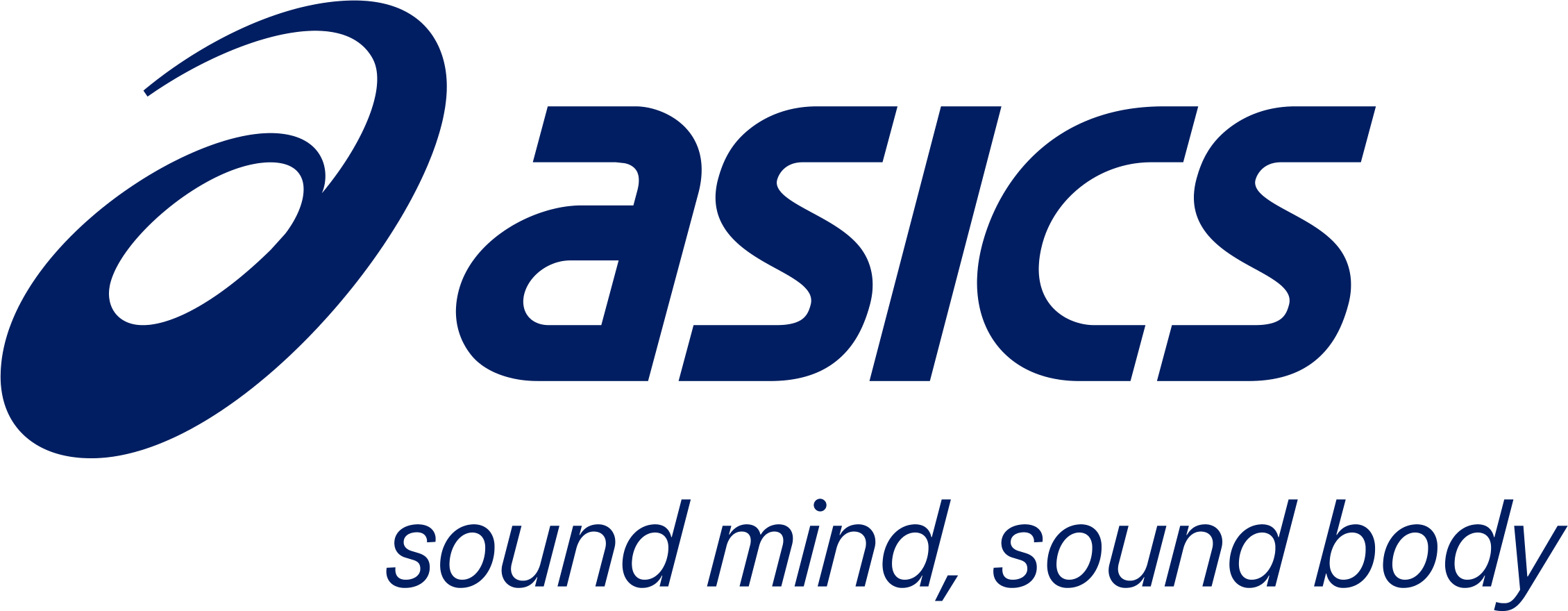 Asics logo with tagline, 